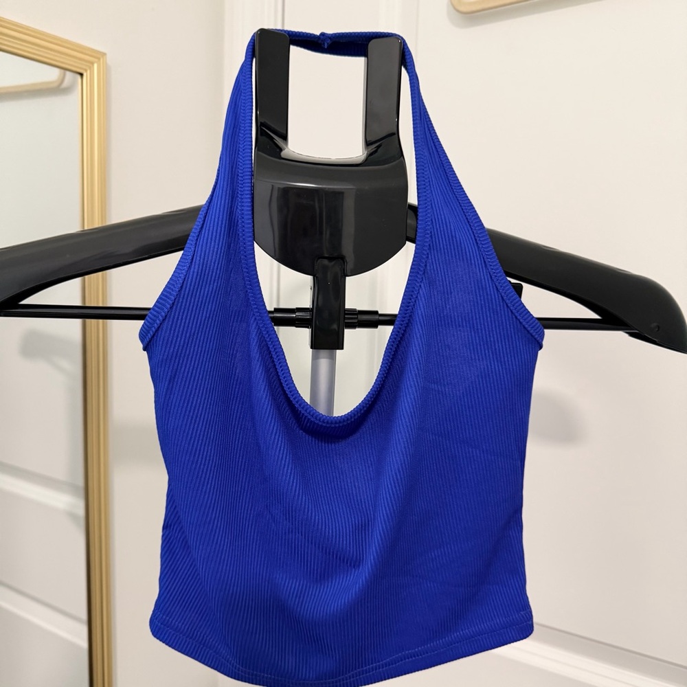 Royal Blue Ribbed Halter